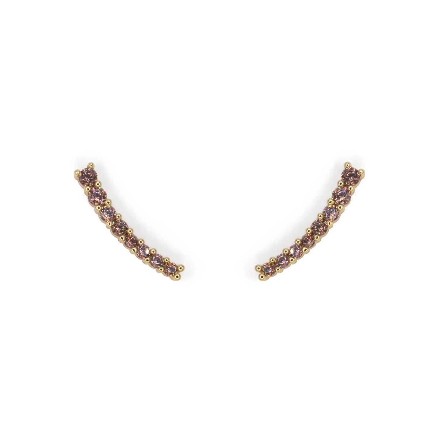Light Curve Earrings Dilvdò Gold Brown