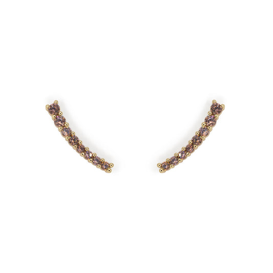 Light Curve Earrings Dilvdò Gold Brown