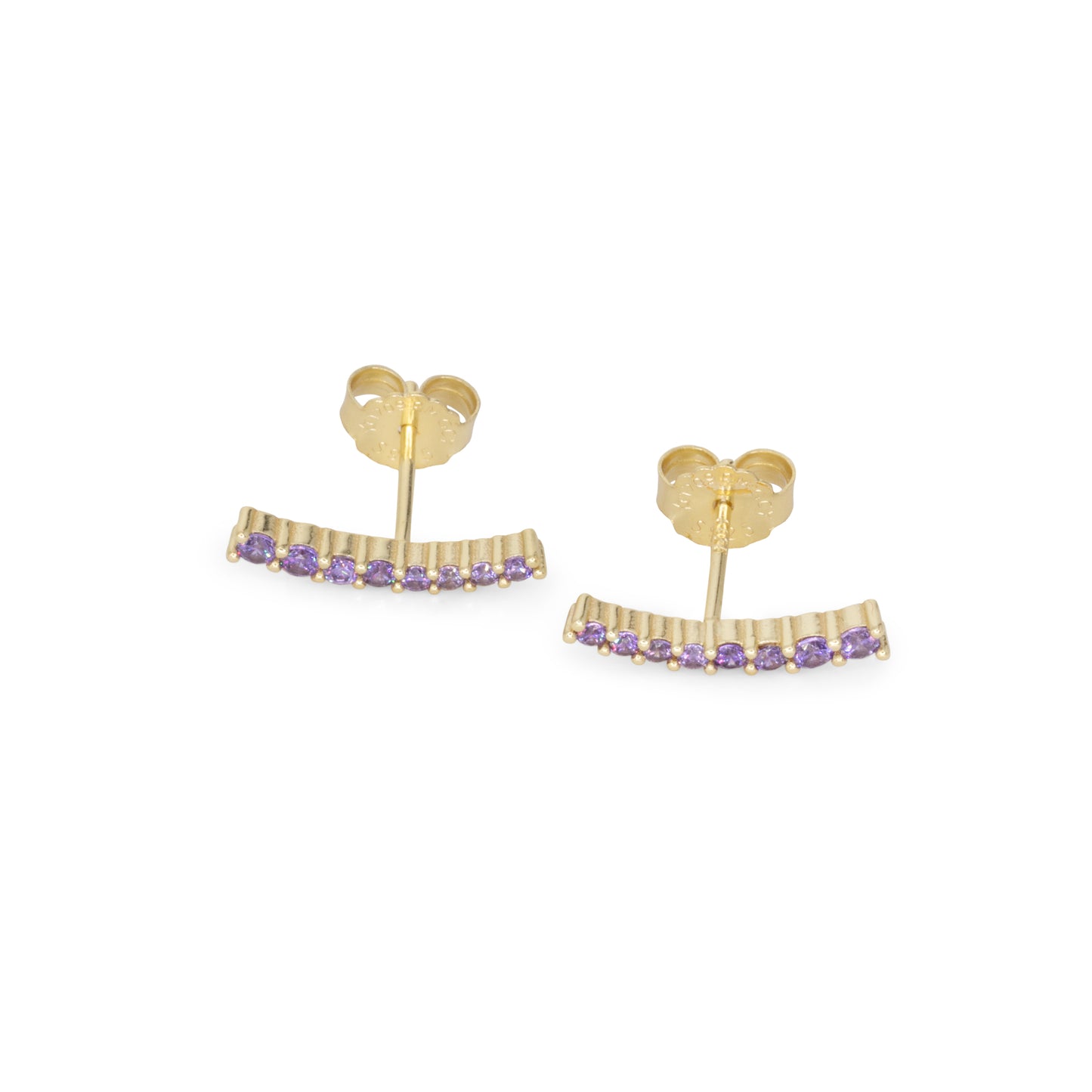 Light Curve Earrings Dilvdò Gold Lavender