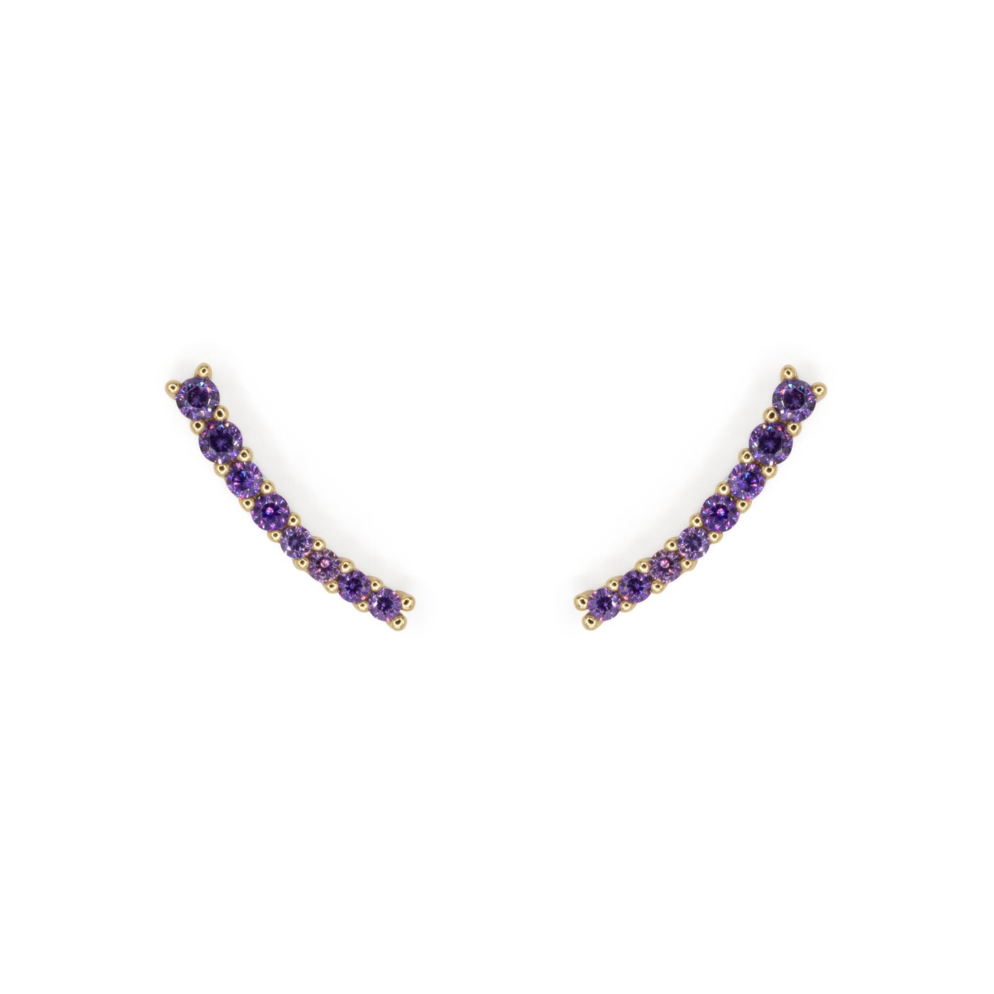 Light Curve Earrings Dilvdò Gold Lavender