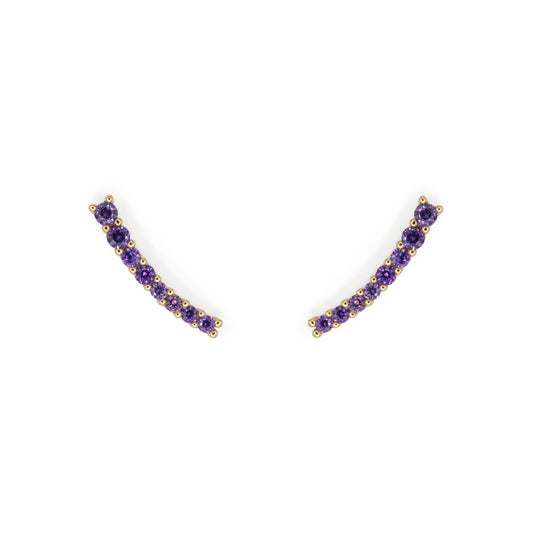 Light Curve Earrings Dilvdò Gold Lavender