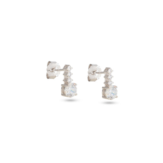 Drop Stud Earrings Dilvdò Silver White