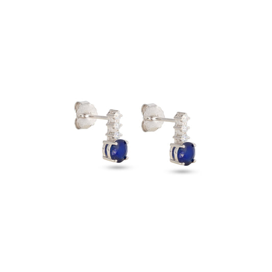Drop Stud Earrings Dilvdò Silver Blue