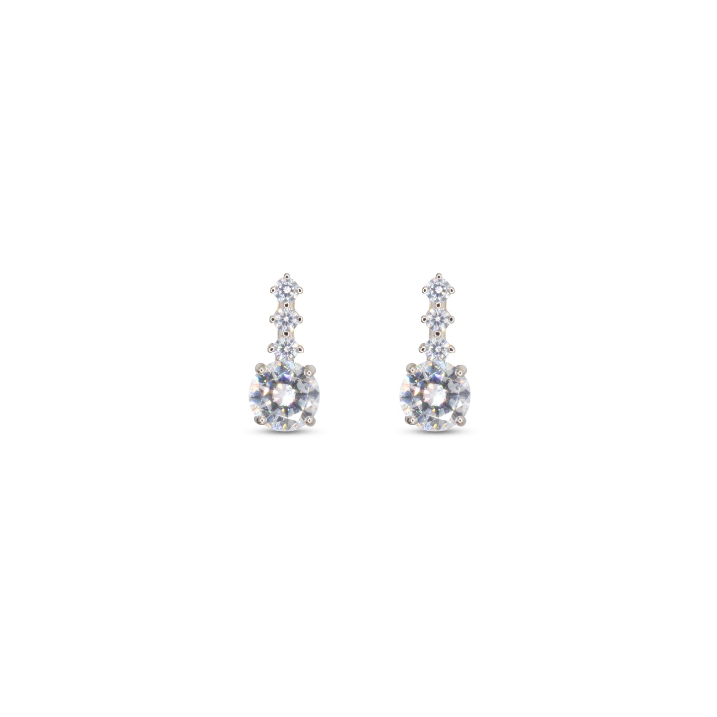 Drop Stud Earrings Dilvdò Silver White