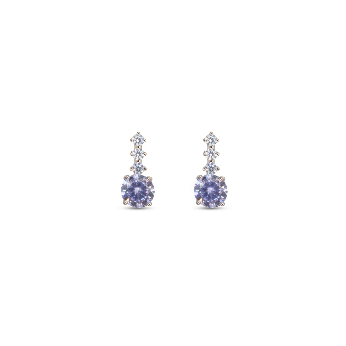 Drop Stud Earrings Dilvdò Silver Lavender