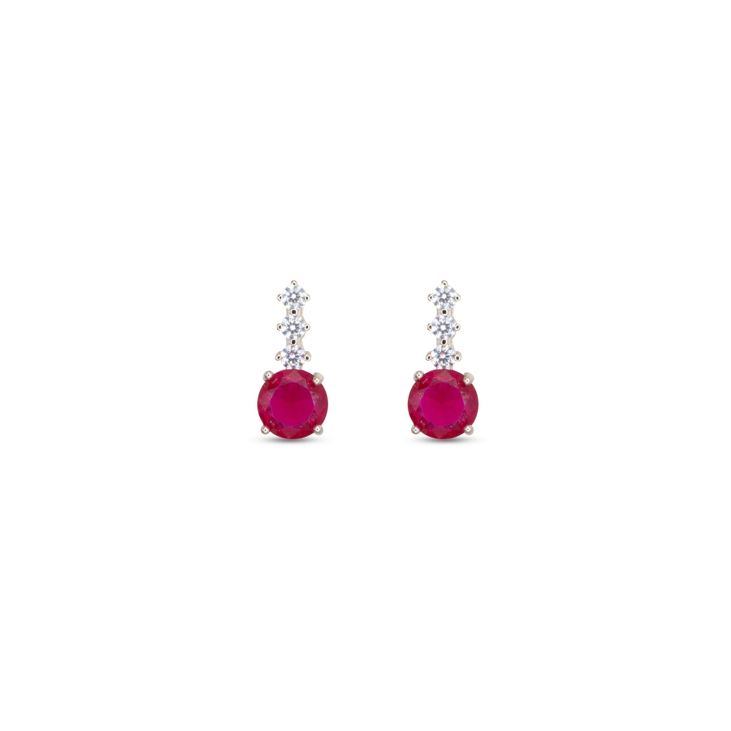 Drop Stud Earrings Dilvdò Silver Ruby