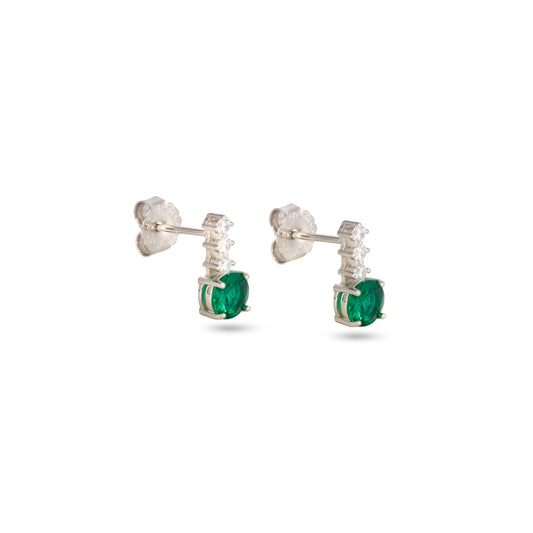 Drop Stud Earrings Dilvdò Silver Green