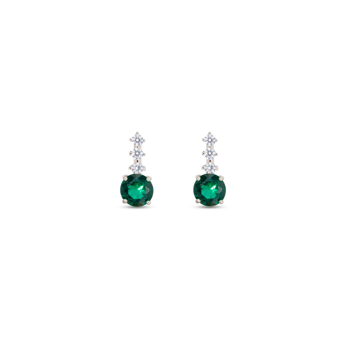 Drop Stud Earrings Dilvdò Silver Green