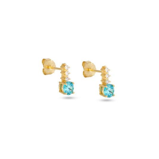 Drop Stud Earrings Dilvdò Gold Turquoise