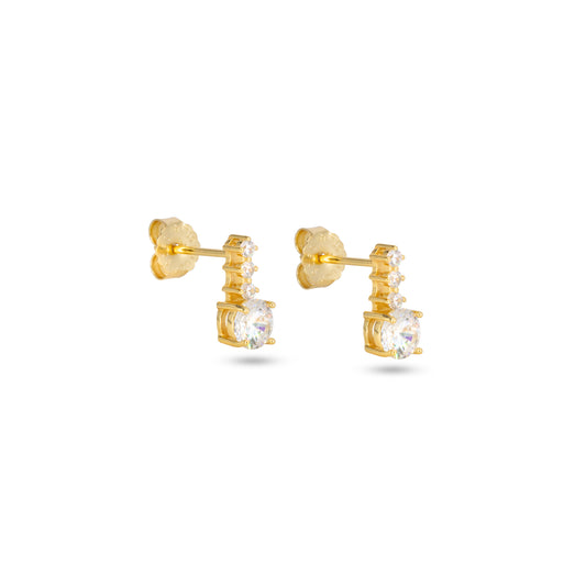 Drop Stud Earrings Dilvdò Gold White