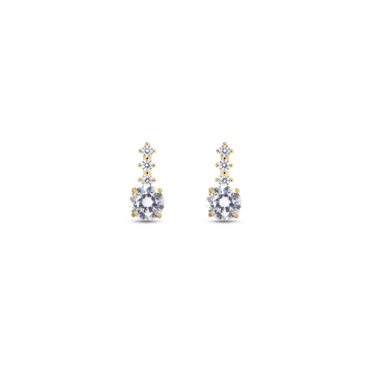 Drop Stud Earrings Dilvdò Gold White