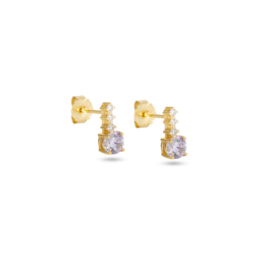 Drop Stud Earrings Dilvdò Gold Lavender