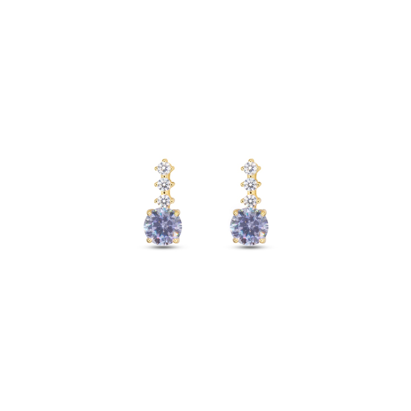 Drop Stud Earrings Dilvdò Gold Lavender