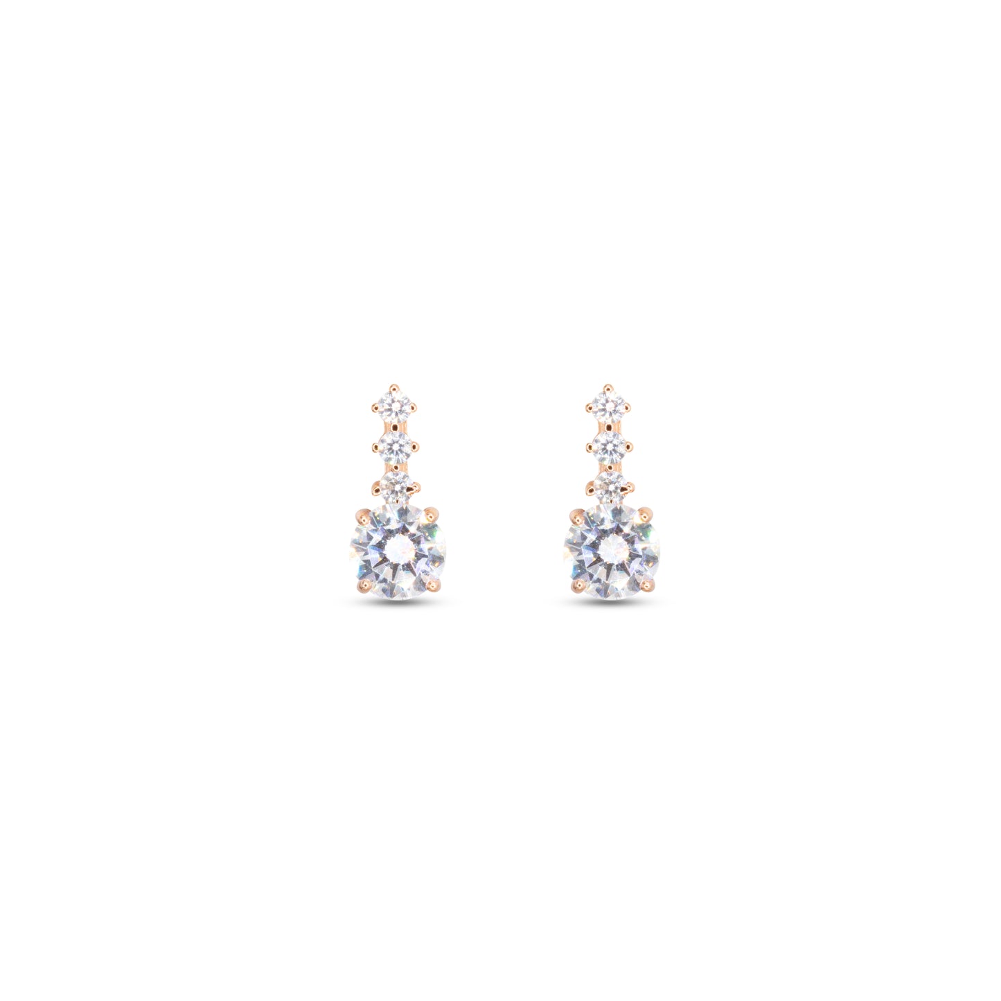 Drop Stud Earrings Dilvdò Rosè White
