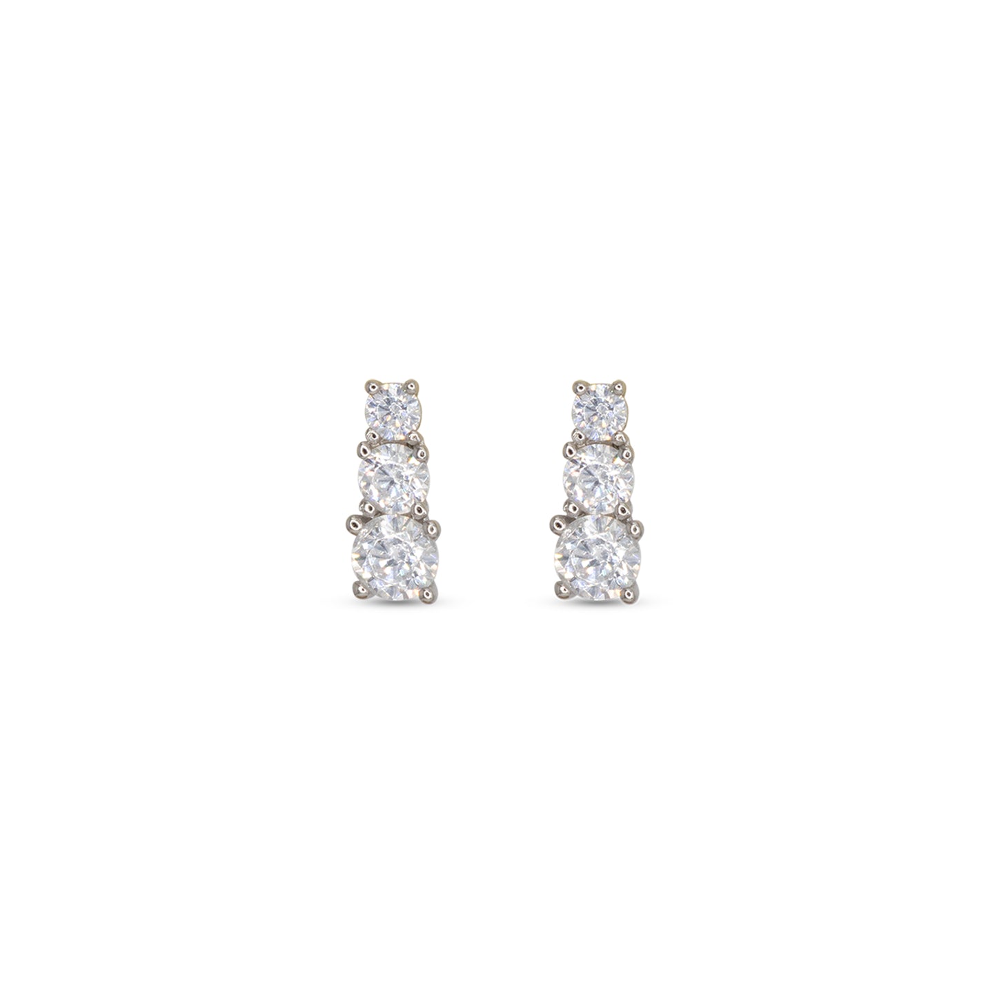 Drop Stud Degradè Earrings Dilvdò Gold White