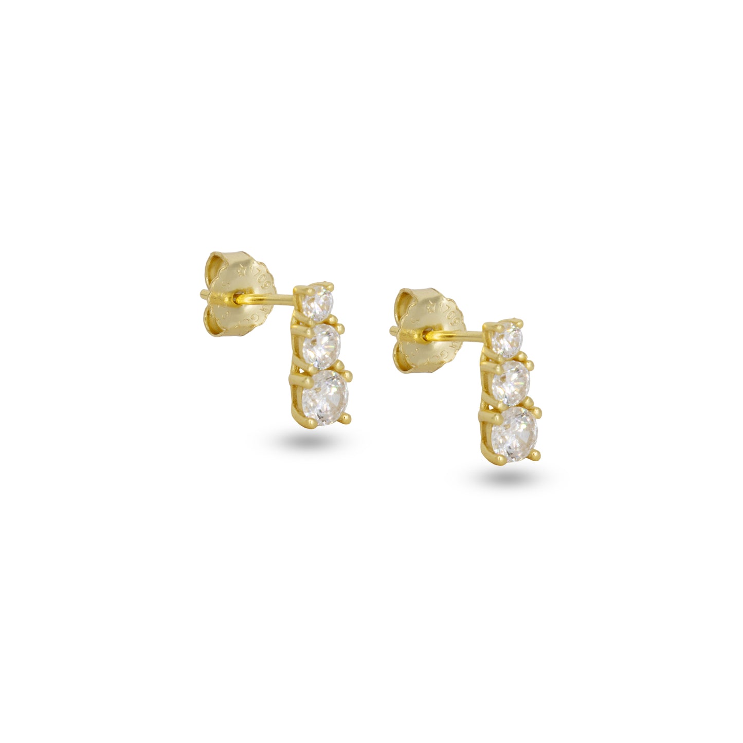 Drop Stud Degradè Earrings Dilvdò Gold White