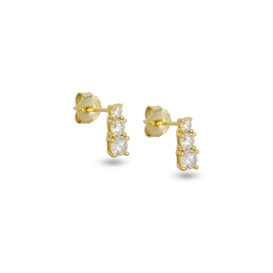 Drop Stud Degradè Earrings Dilvdò Gold White