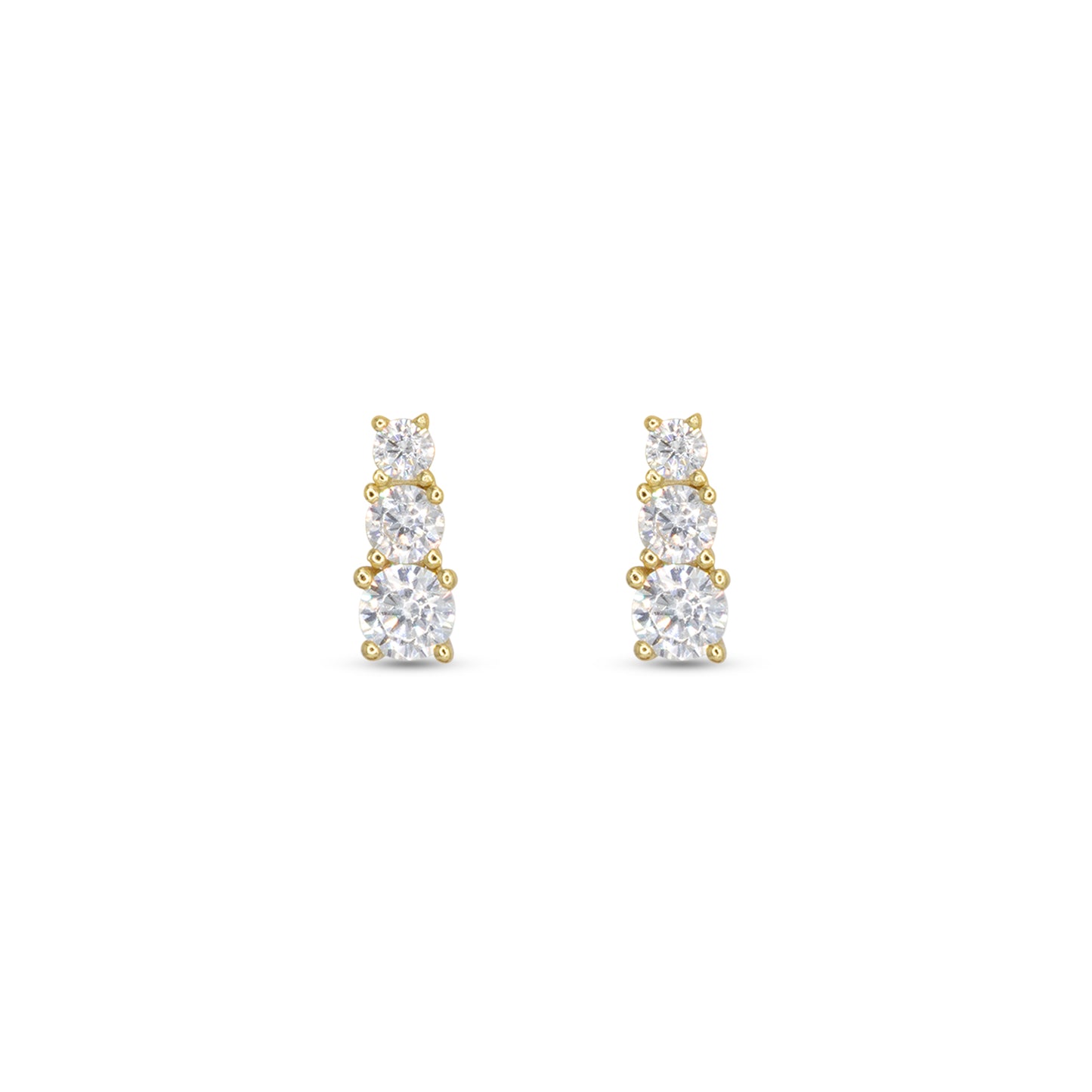 Drop Stud Degradè Earrings Dilvdò Gold White