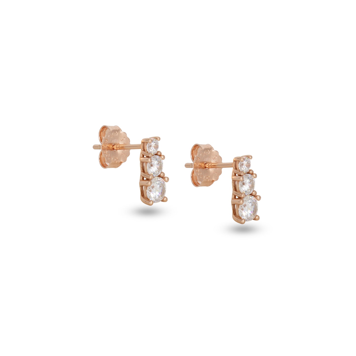 Drop Stud Degradè Earrings Dilvdò Rosè White