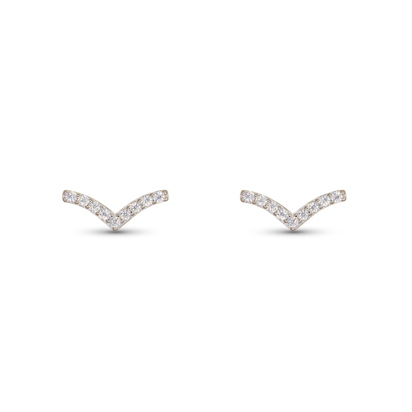 V Earrings Dilvdò Rosè White