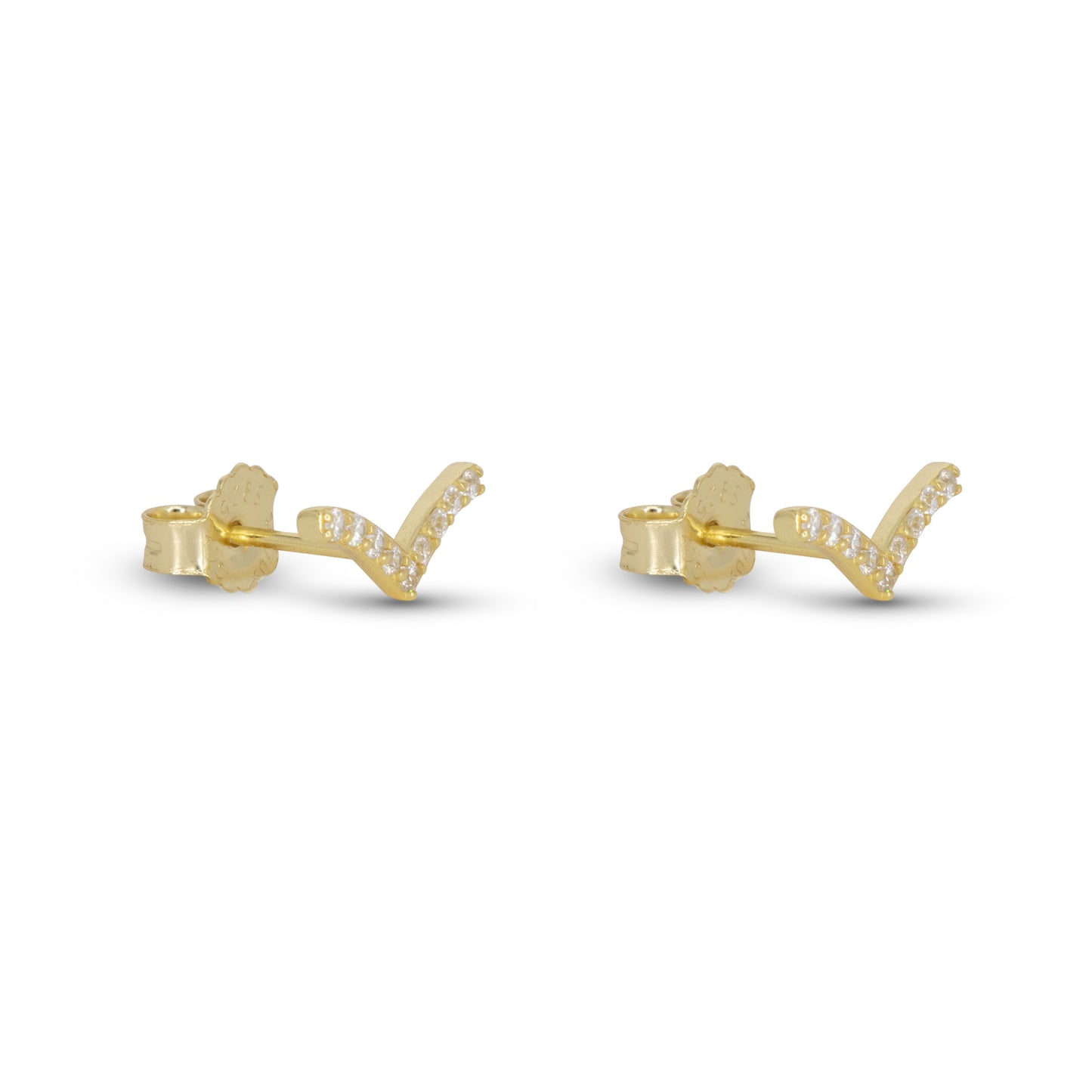 V Earrings Dilvdò Gold White