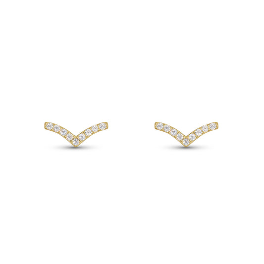 V Earrings Dilvdò Gold White