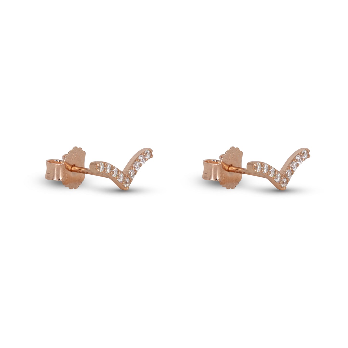 V Earrings Dilvdò Rosè White