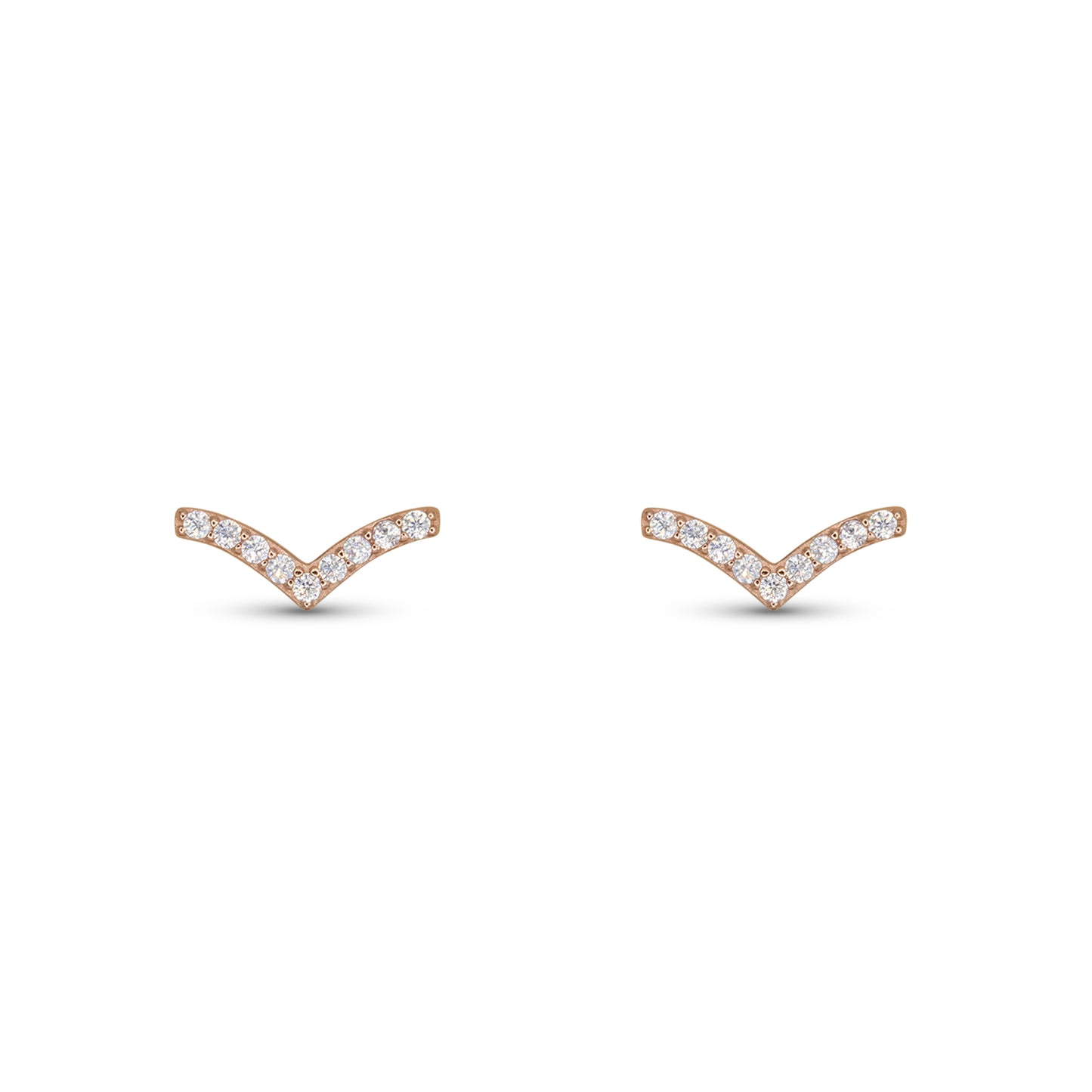 V Earrings Dilvdò Rosè White