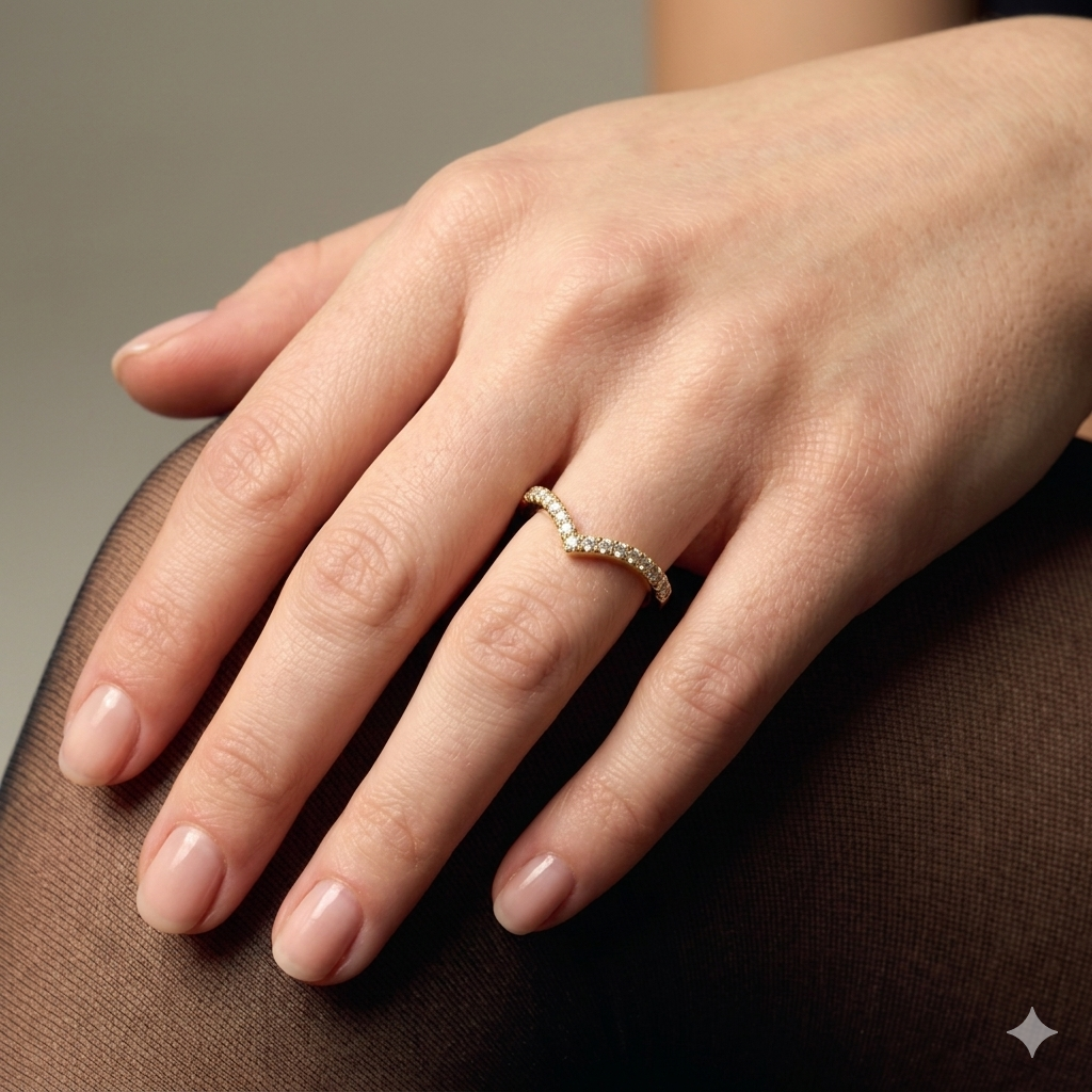 V Ring Dilvdò Silver White