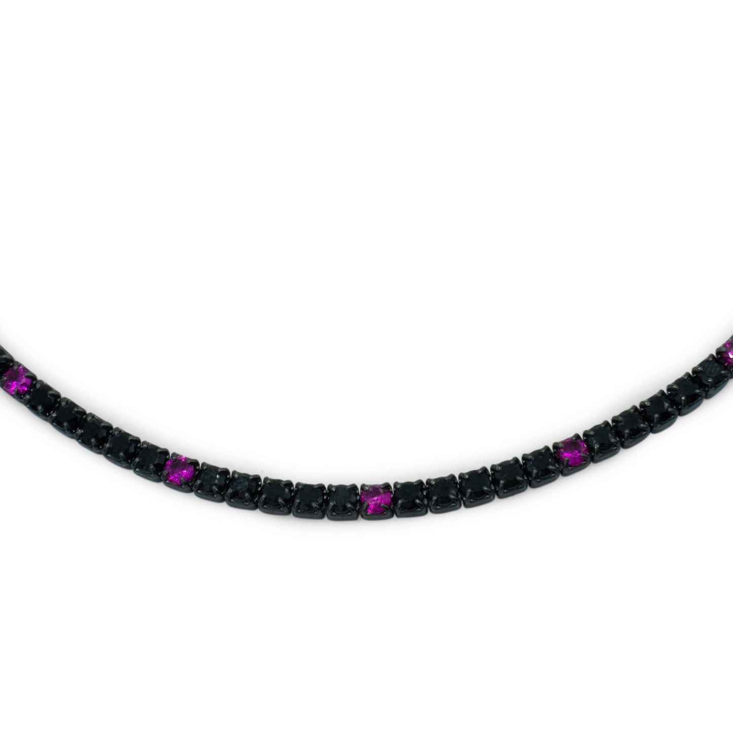 Chocker Dilvdò Tennis Black Black & Red Ruby