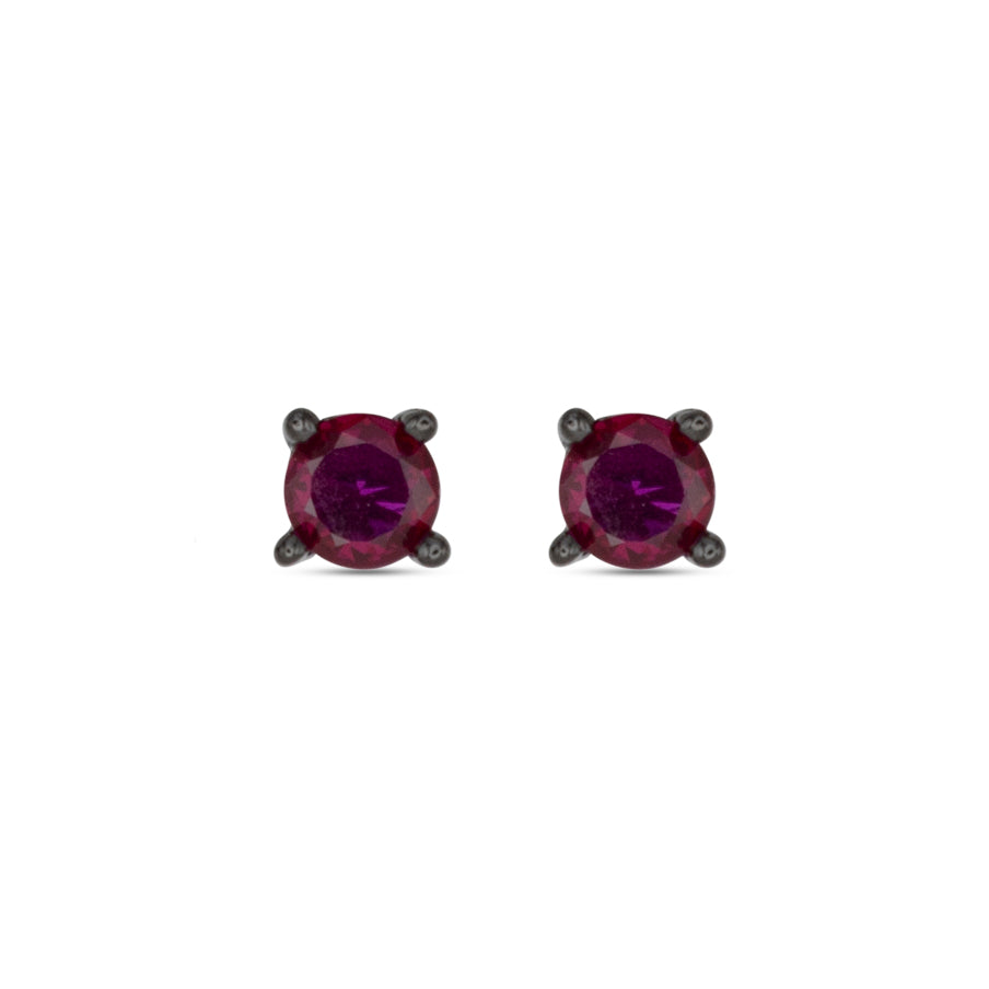 Small Stud Earrings Dilvdò Black Ruby