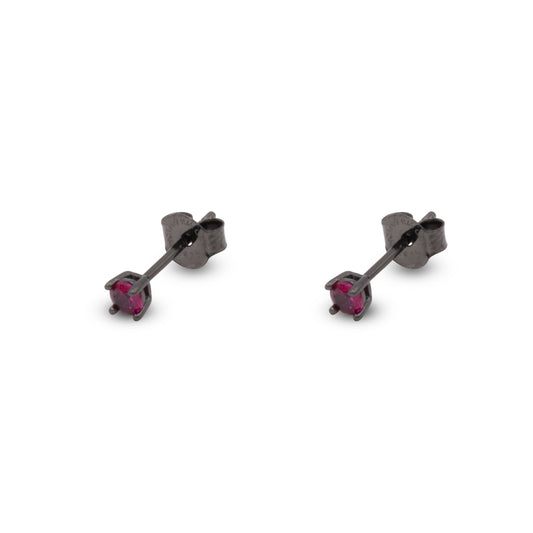 Small Stud Earrings Dilvdò Black Ruby