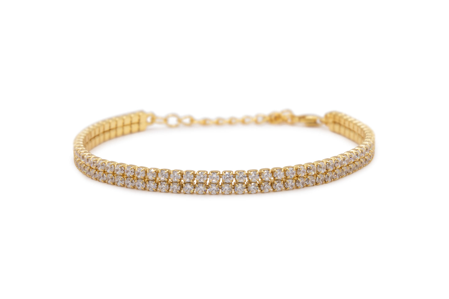 Bracciale Dilvdò Double Tennis Gold White