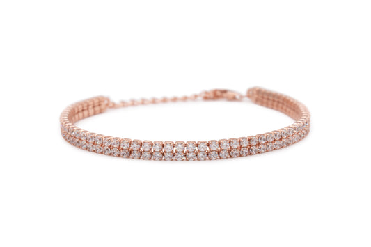 Bracciale Dilvdò Double Tennis Rosè White