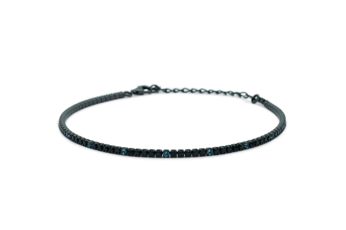 Bracciale Dilvdò Tennis Black Black & Light Blue