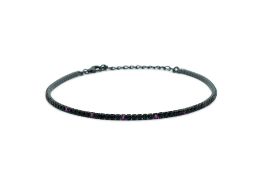 Bracciale Dilvdò Tennis Black Black & Ruby