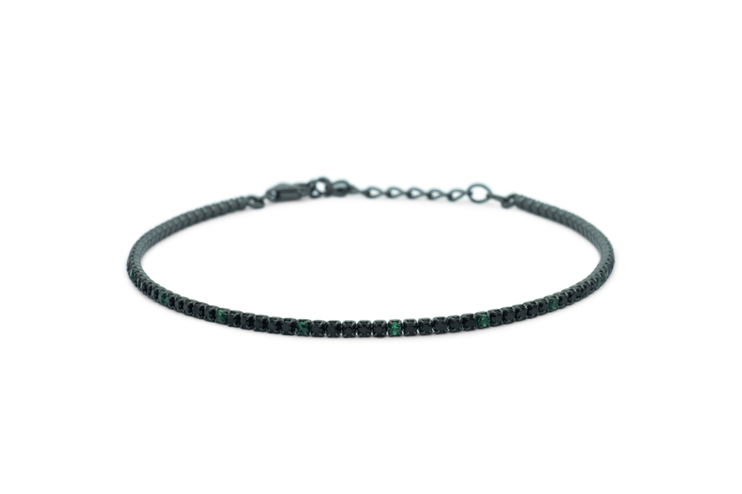 Bracciale Dilvdò Tennis Black Black & Green