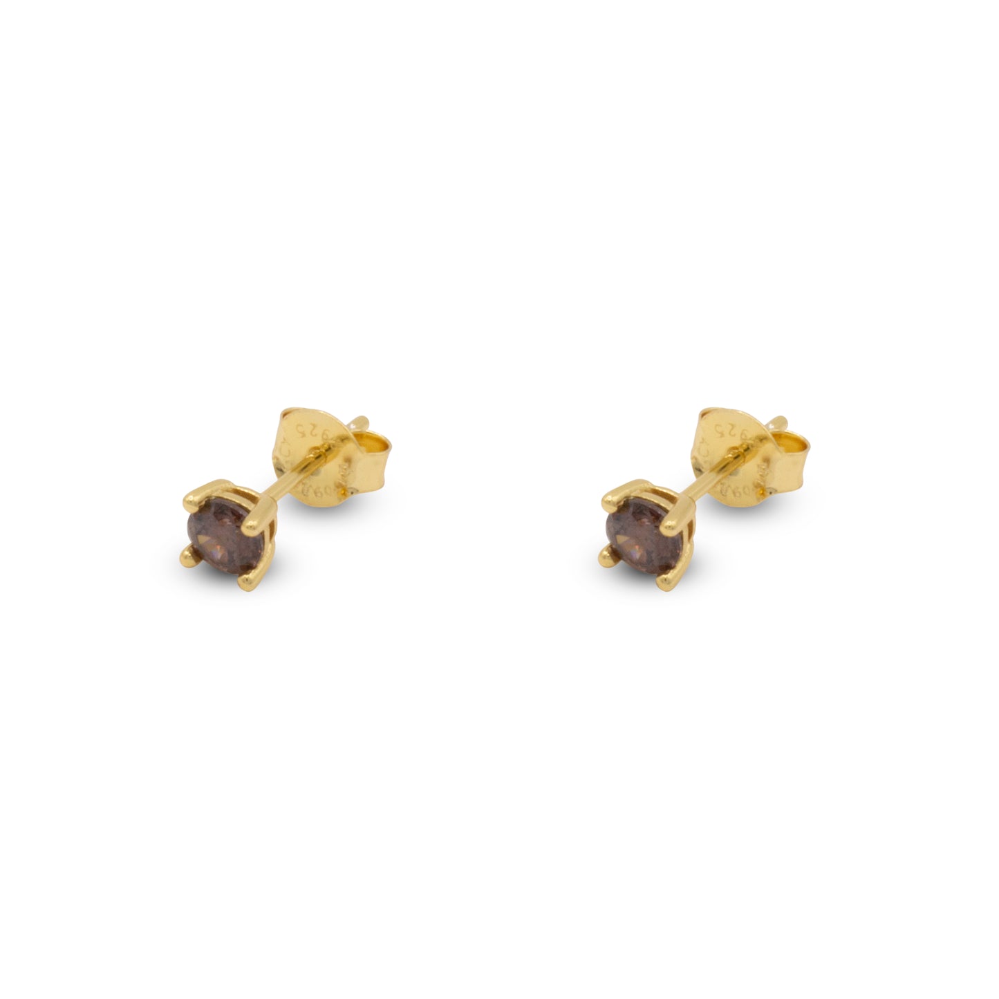 Big Stud Earrings Dilvdò Gold Brown