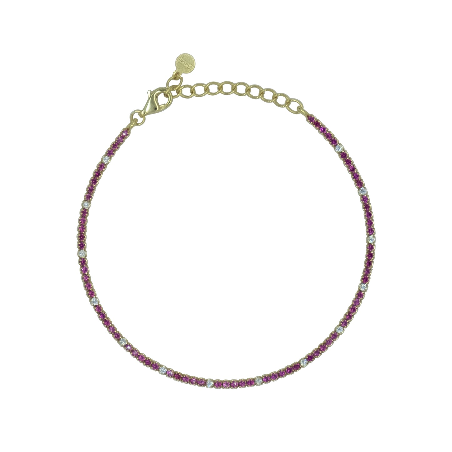 Bracciale Dilvdò Tennis Gold Ruby & White