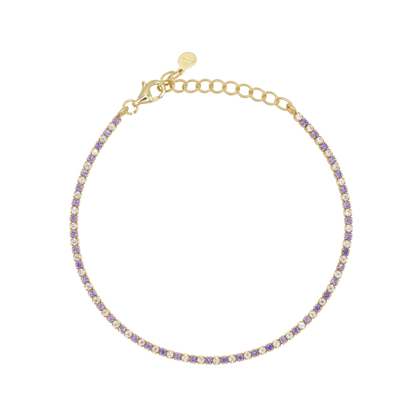 Bracciale Dilvdò Tennis Gold One to one Lilac & White