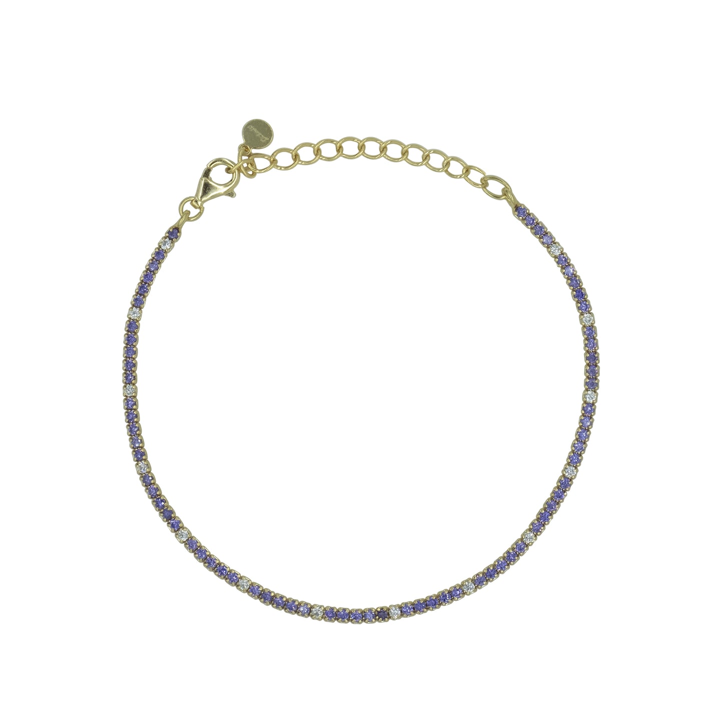 Bracciale Dilvdò Tennis Gold Lilac & White