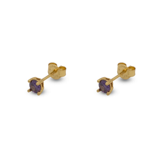 Big Stud Earrings Dilvdò Gold Lilac