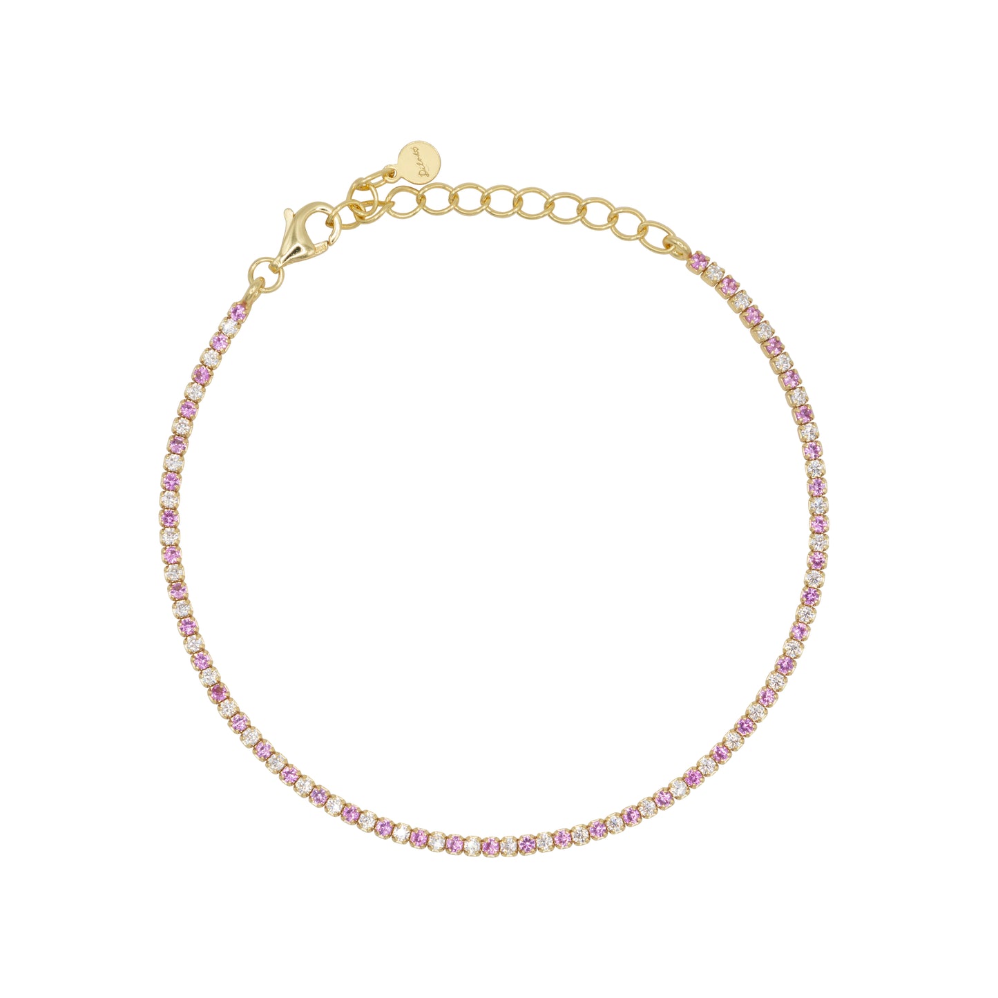 Bracciale Dilvdò Tennis Gold One to one Pink & White