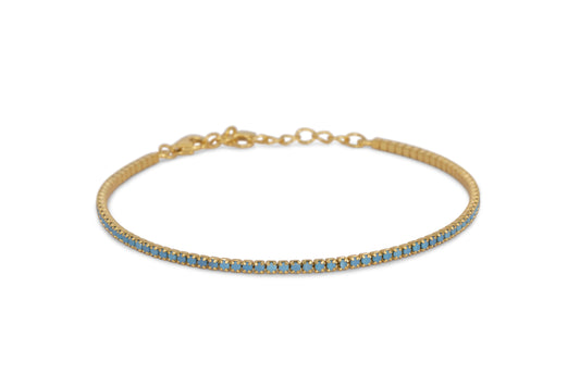 Bracciale Dilvdò Tennis Gold Turquoise