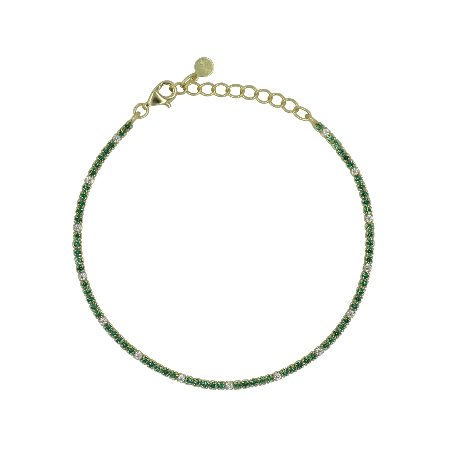 Bracciale Dilvdò Tennis Gold Green & White