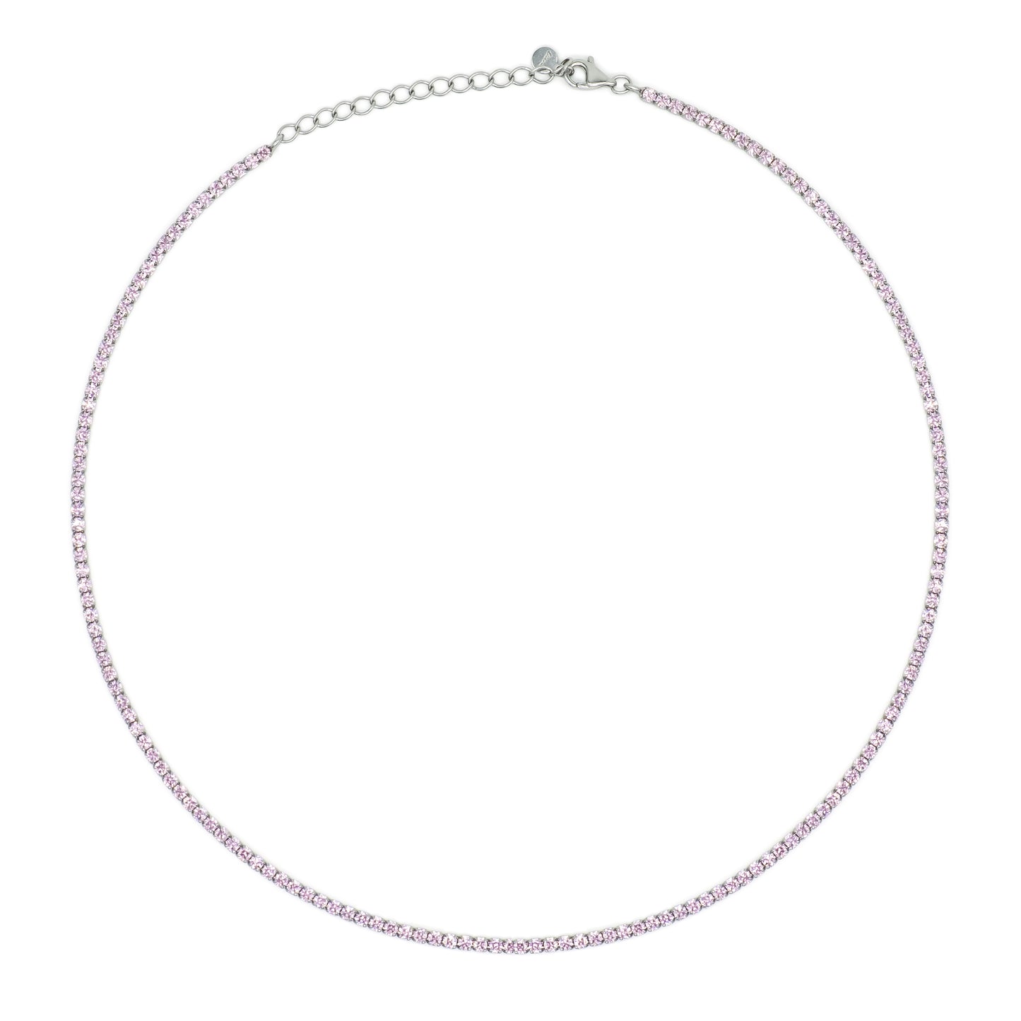 Chocker Dilvdò Tennis Silver Rosa