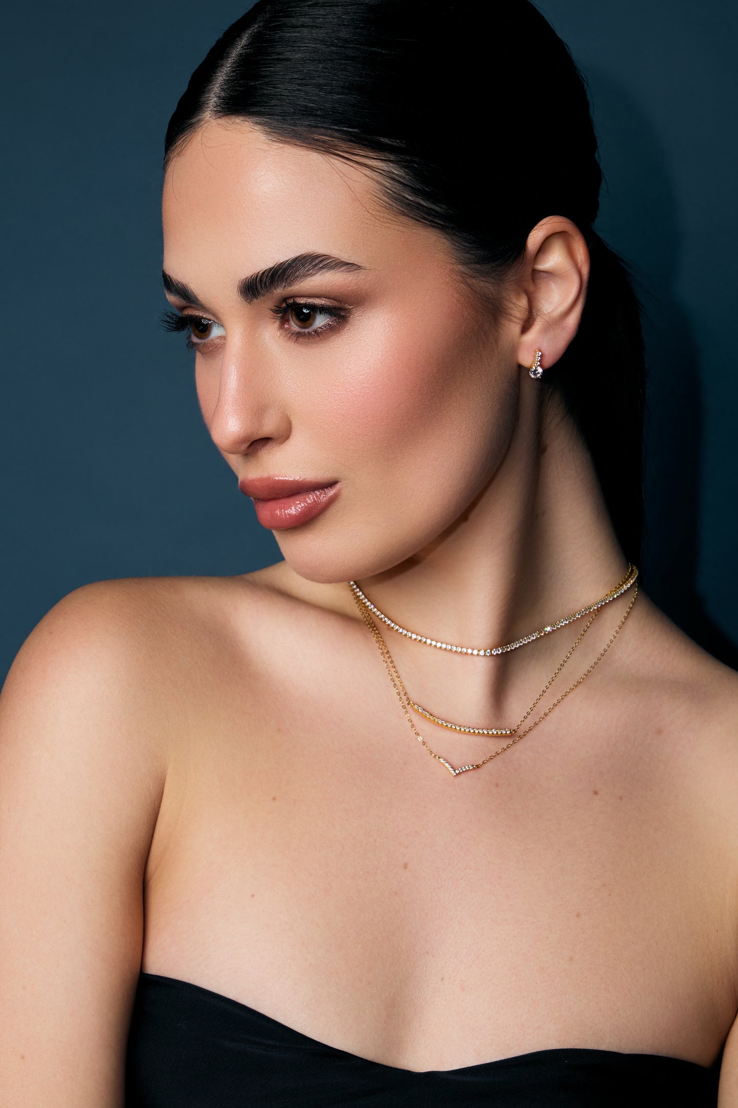 Drop Stud Degradè Earrings Dilvdò Silver White