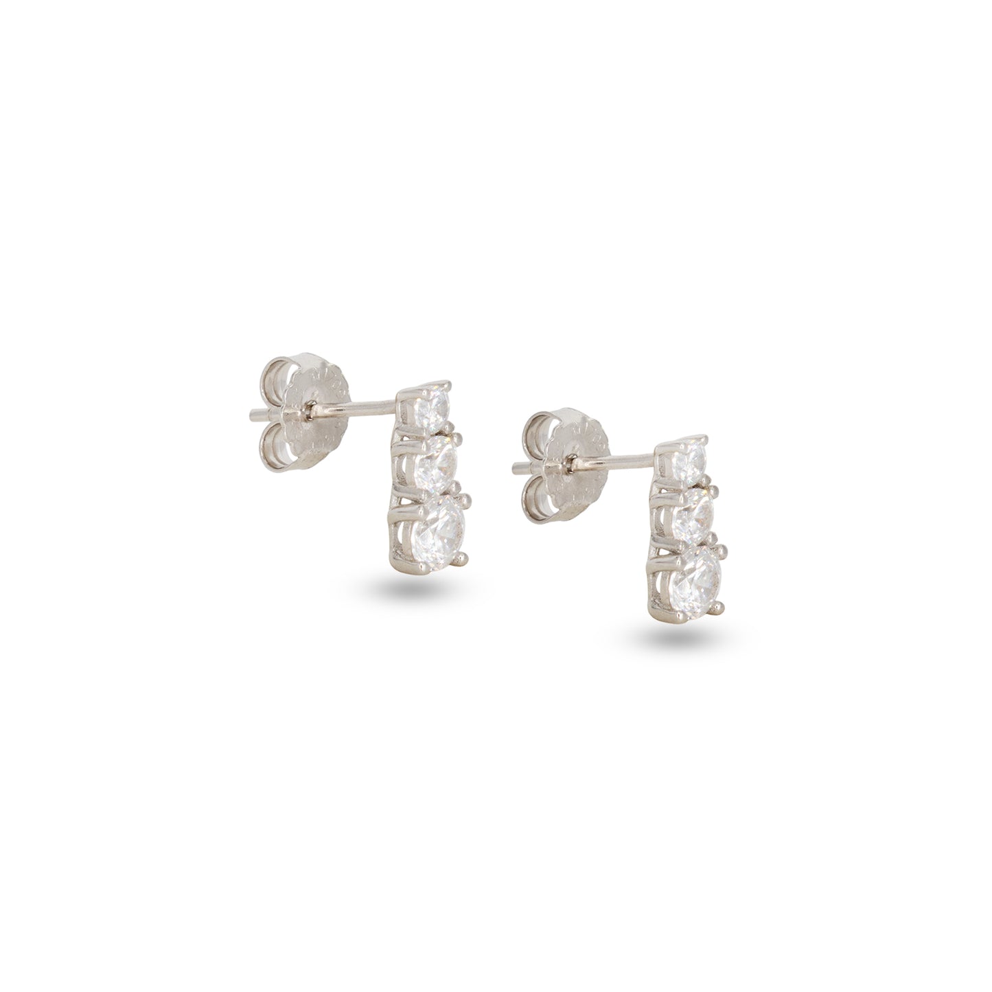 Drop Stud Degradè Earrings Dilvdò Silver White