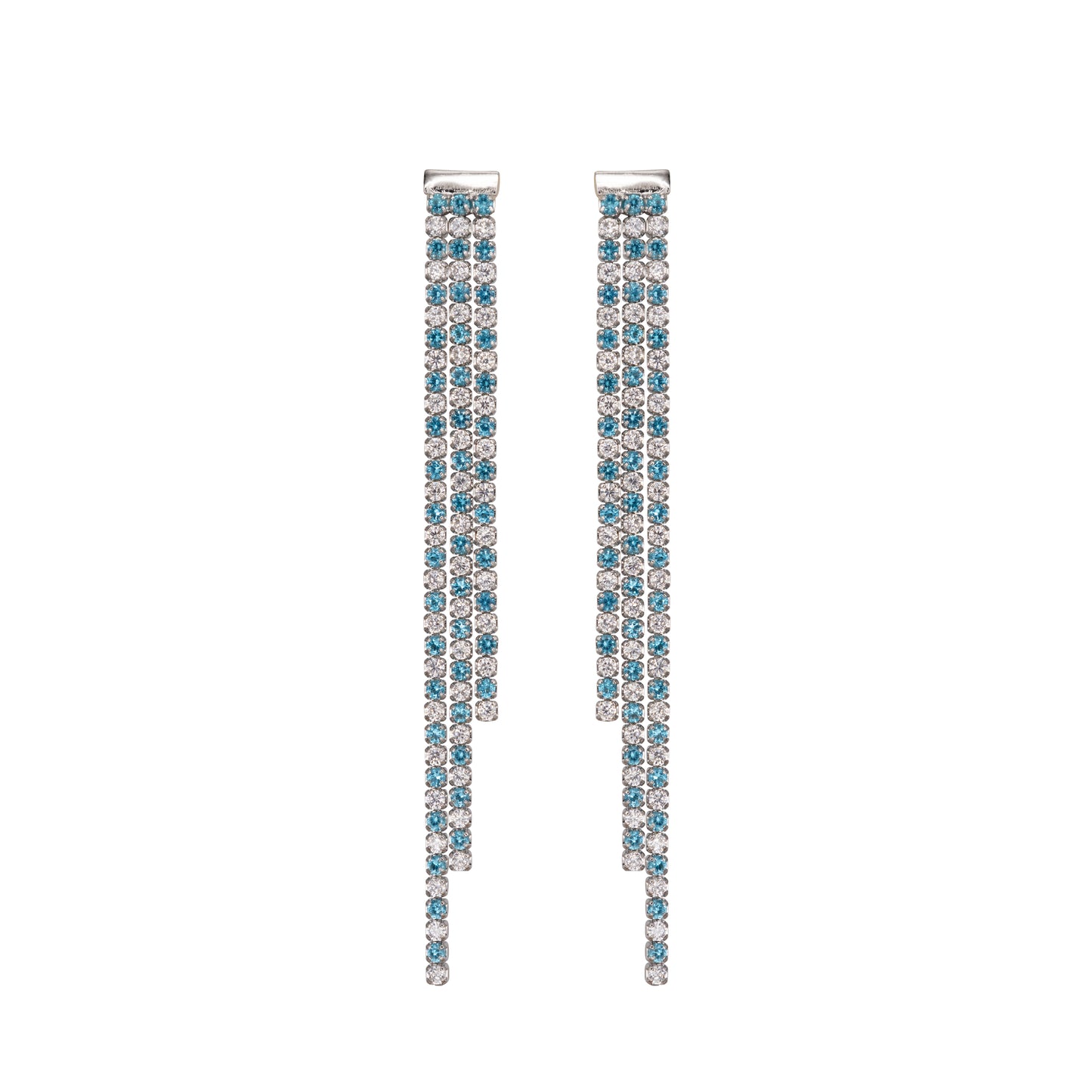 Pendant Earrings Dilvdò Silver White and Light Blue