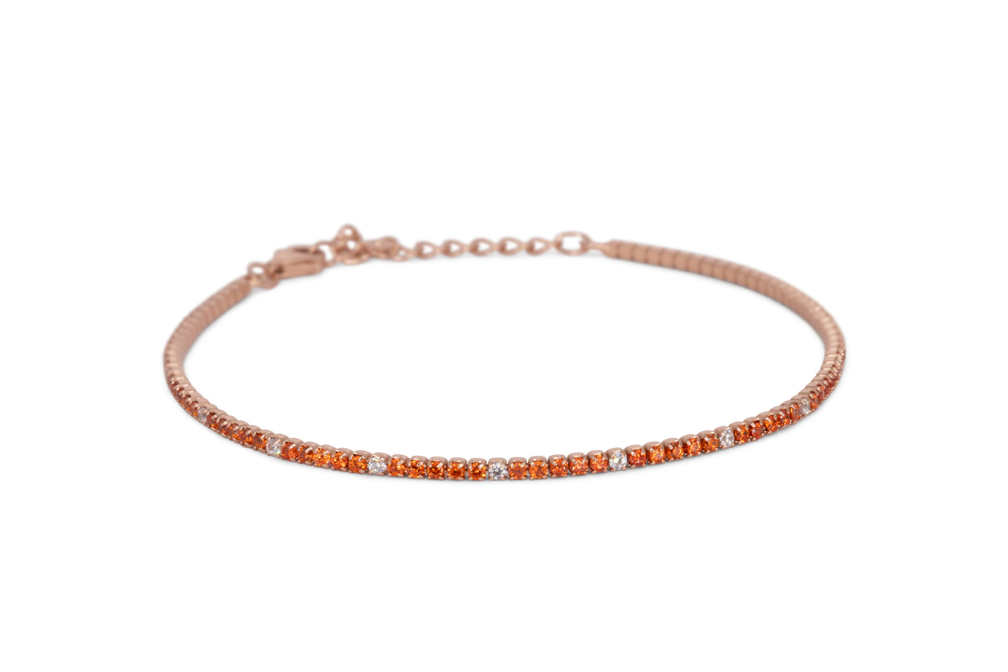 Bracciale Dilvdò Tennis Rosè Orange & White